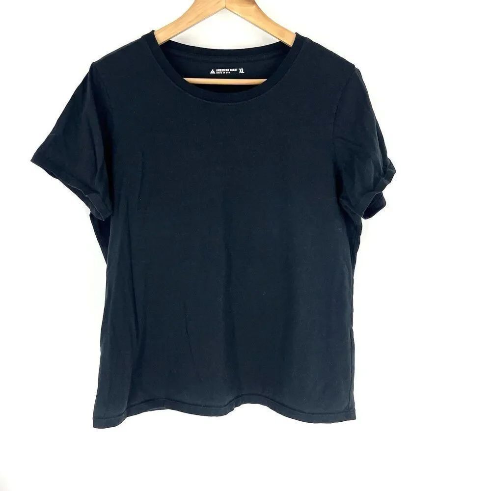American Giant T Shirt Size XL Womens Black Crewneck Short Sleeve Supima Cotton